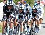 Team Leopard-Trek pendant la deuxi�me �tape du Tour de France 2011